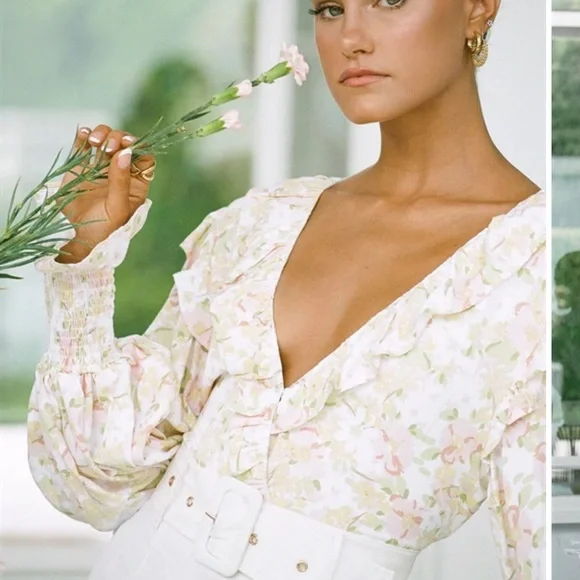 Sabo Skirt Floral Open-Back Bodysuit - Picture 3 of 6